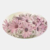 Roze osteospernum ovale sticker (Voorkant)