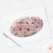 Roze osteospernum ovale sticker (Envelop)