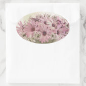 Roze osteospernum ovale sticker (Tas)