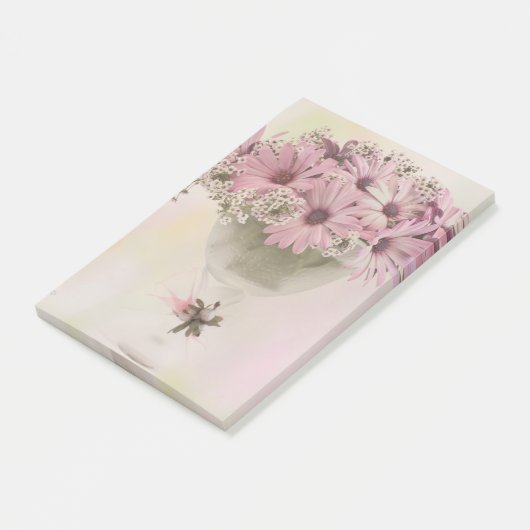 Roze osteospernum post-it® notes (Schuin)