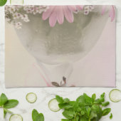 Roze osteospernum theedoek (Gevouwen)