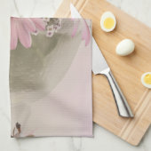 Roze osteospernum theedoek (Quarter Fold)