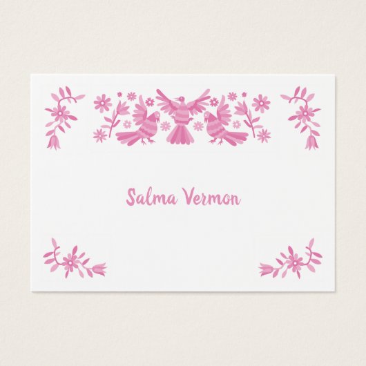 Roze otomi het is een meisje dank je visitekaartje (Voorkant)