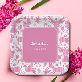 Roze otomi mexicaans baby shower papier Bord