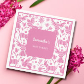 Roze otomi mexicaans baby shower papier Bord Servet