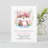 Roze Otter Whimsical Blissful Meisje Baby shower Kaart (Staand voorkant)