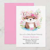 Roze Otter Whimsical Blissful Meisje Baby shower Kaart (Voorkant / Achterkant)