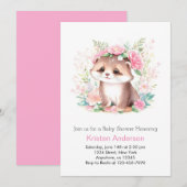 Roze Otter Wildflower Magic Meisje Baby shower Kaart (Voorkant / Achterkant)