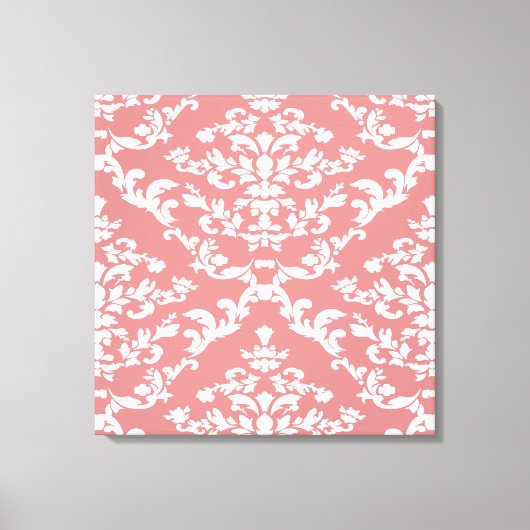 Roze oude Damask @ Emporiomoffa Canvas Afdruk (Voorkant)