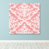 Roze oude Damask @ Emporiomoffa Canvas Afdruk (Insitu (Houten vloer))