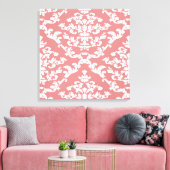 Roze oude Damask @ Emporiomoffa Canvas Afdruk (Insitu (Woonkamer))