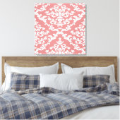 Roze oude Damask @ Emporiomoffa Canvas Afdruk (Insitu (Slaapkamer))