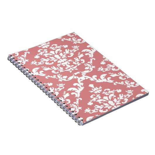 Roze oude modder Damask Notitieboek (Rechterzijde)