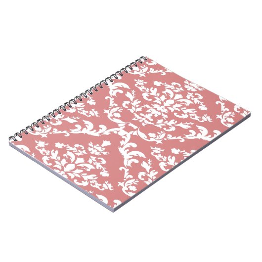 Roze oude modder Damask Notitieboek (Linkerzijde)