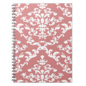 Roze oude modder Damask Notitieboek (Voorkant)