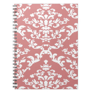 Roze oude modder Damask Notitieboek