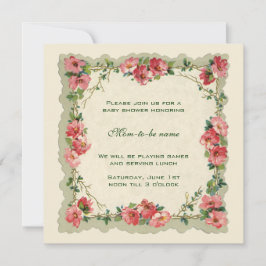 Roze Oude Rozen Bloemen Bloemstuk Baby Shower Kaart