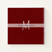 Roze Oude Rozen Monogram Huwelijksplanning Bruid Notitieboek (Achterkant)