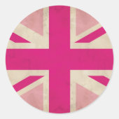 Roze Oude Union Jack Stickers (Voorkant)
