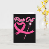 Roze Out Borstkanker Roze Lint Hart met Lacr Kaart (Gele Bloem)