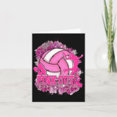 Roze Out Bump Set Spike Volleybal Borstkanker A Kaart (Voorkant)