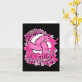 Roze Out Bump Set Spike Volleybal Borstkanker A Kaart (Gele Bloem)