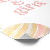 Roze Outer Space Girl Verjaardagskaarten en gesche Poster (Hoek)