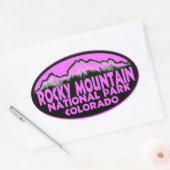 Roze ovaal stickers van het nationale park Rocky M (Envelop)