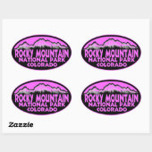 Roze ovaal stickers van het nationale park Rocky M (Vel)