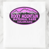 Roze ovaal stickers van het nationale park Rocky M (Tas)