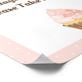 Roze ovaart Birthday Party Sign Poster (Hoek)