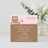 Roze ovale babyschoeisel kaart (Staand voorkant)