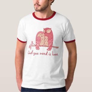 Roze ovale combinatie met snoer t-shirt