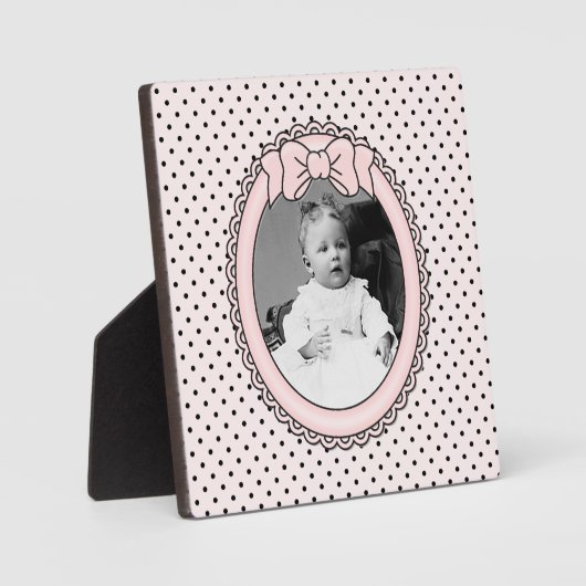 Roze ovale Lijst met boog - Aanpassen met uw afbee Fotoplaat (Voorkant)