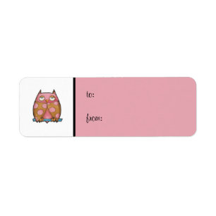 Roze ovale witte roze kleine Label Etiket met cade