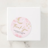 Roze Over de Maan Baby Shower  Bedankjes Labels (In situ)