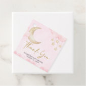 Roze Over de Maan Baby Shower Bedankjes Labels (In situ)