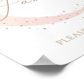 Roze Over de Maan Baby shower Favorieten Sign Poster (Hoek)