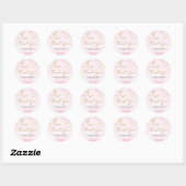 Roze Over de Maan Baby Shower  Ronde Sticker (Vel)