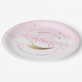 Roze Over de Maan Papieren Borden Bordje (Gekanteld)