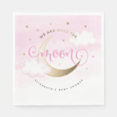 Roze Over de Maan Papieren Servetten (Voorkant)