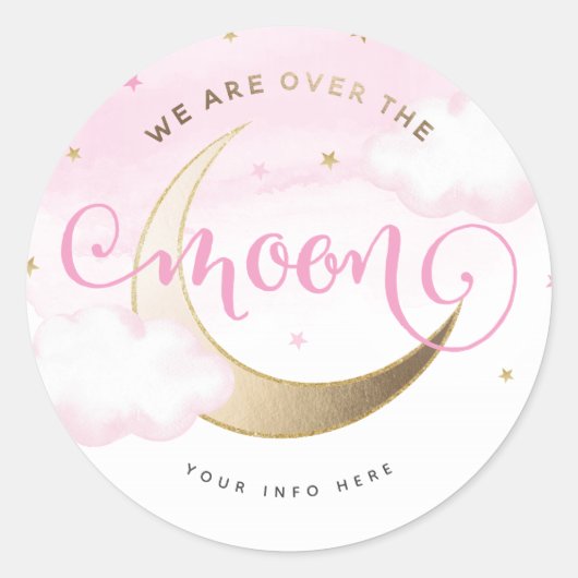 Roze over de maan Stickers (Voorkant)