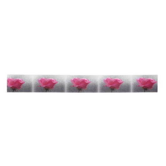 roze over grijs satijnen lint (Voorkant)