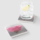 roze over grijs stenen onderzetter (Zijkant)