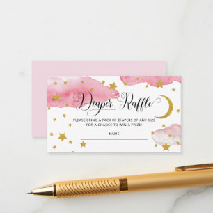 Roze over het Baby shower van de maan Informatiekaartje