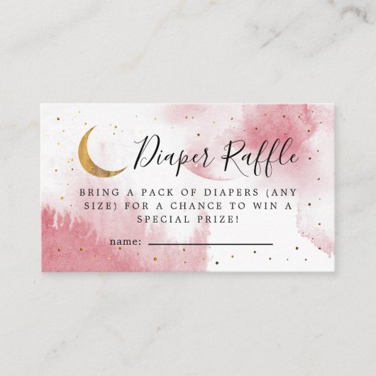 Roze over het Baby shower van de maan Informatiekaartje (Voorkant)