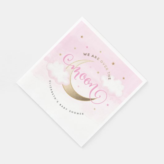 Roze over het moonpapier servetten (Hoek)