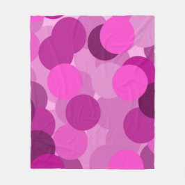 Roze overlappend cirkelpatroon fleece deken