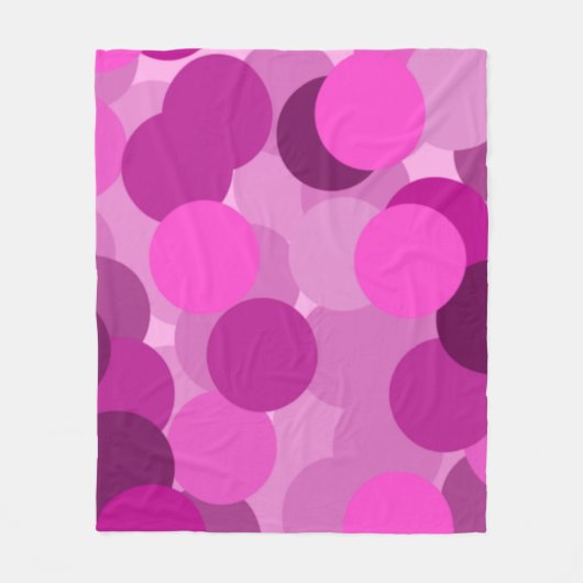 Roze overlappend cirkelpatroon fleece deken (Voorkant)