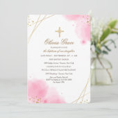 Roze Overtuiging Religieuze Uitnodiging (Staand voorkant)